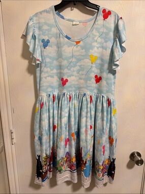 Disney Park Theme Adult Dress XL Mickey Balloons Pockets Disneyland Disney Adult